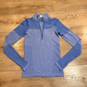Nike Running Half Zip Pullover Thumbhole Blue Small S Activewear Top Womens‎